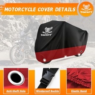 Capa de Moto Premium XXL Preta e Vermelha - Proteção Total contra Sol, Chuva e Poeira (264cm) - imagem 4