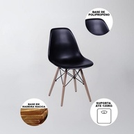 Mesa de Jantar Eames 90cm + 4 Cadeiras Pretas - imagem 2