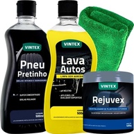 Kit Completo para Cuidado Automotivo: Pretinho Brilhante, Lava Autos, Rejuvex e Pano Microfibra - imagem 2