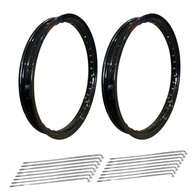 Par de Aros de Moto Alumínio Preto Brilhante - Titan 125/150/160 + Raios - imagem 2