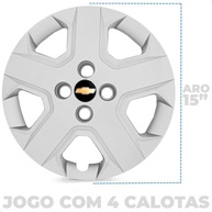 Jogo de Calotas Aro 15 para Cobalt e Spin 4x100 com Emblema Preto - Estilo e Proteção - imagem 3