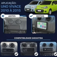 Moldura Painel 2 Din 7" Fiat Uno Vivace 2015+ e Nova Fiorino 2015-2021 - Preto Premium - imagem 3
