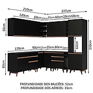 Cozinha Completa de Canto Madesa Reims 437001 – Preto - imagem 2