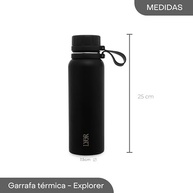Garrafa Térmica Explorer 650ml - Aço Inox Preto com Isolamento Térmico Avançado - imagem 3