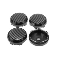 Kit 4 Tampas Centro Roda Aro 6.1cm/6.6cm Preto Fibra Carbono - Acropix - imagem 1
