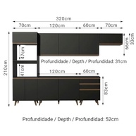 Cozinha Completa Madesa Reims 320001 com Armário e Balcão - Design Moderno em Preto - imagem 3