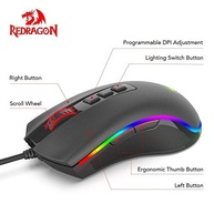 Mouse Gamer Redragon Cobra, Chroma RGB, 10000DPI, 7 Botões, Preto - imagem 3