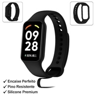 Pulseira para MI Band 8 Active Preto Bracelete em Silicone TPU Regulavel Macia Confortavel e Regulagem para Vários Tamanhos - imagem 3