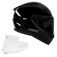 Kit Capacete ASX City Preto Moto Masculino Feminino com Viseira Fumê - Segurança e Estilo - imagem 2