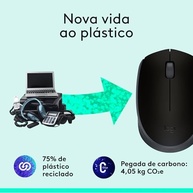 Mouse sem fio Logitech M170 com Design Ambidestro Compacto, Conexão USB e Pilha Inclusa - Preto - imagem 4