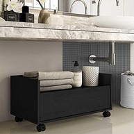 Gabinete Armário de Banheiro 60cm com Rodízios Multimóveis Preto - Organize com Estilo e Praticidade - imagem 2