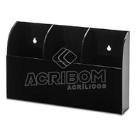 Suporte de Parede Triplo em Acrílico Preto para Controles Remotos – Organize sua Sala com Estilo - imagem 5