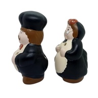Casal Cozinheiro em Cerâmica Artesanal - Decoração Rústica para Cozinha (Preto) - imagem 4