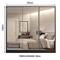 Guarda Roupa Casal Madesa Royale: Espelho e Preto! - imagem 2
