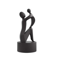 Escultura Decorativa Mãe e Filho em Preto - Design Moderno e Sofisticado - imagem 1