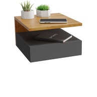 Mesa de Cabeceira Suspensa: Kit 2 Freijó e Preto - imagem 2