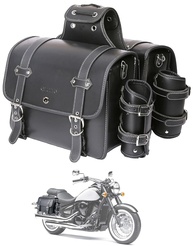Bolsas Laterais de Couro Premium para Moto Harley Sportster - Impermeáveis e Duráveis (Par G, Preto) - imagem 1