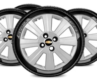 Jogo de Calotas Aro 15 4x100 Design Agile com Emblema Preto - Estilo e Proteção para Seu Carro - imagem 2