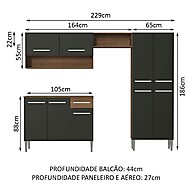Cozinha Compacta 229cm Emilly Madesa: Rustic e Preto - imagem 2