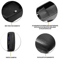 Apoio de Braço Curvo Ecológico Preto para Fiat Palio, Siena, Strada e Uno Mille (1984-2012) com Porta Objetos - imagem 5