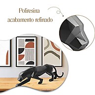 Escultura Leopardo 45cm: Elegância em Preto - imagem 2