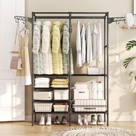 Arara Armário com Sapateira e Cabideiro Removível em Preto - Organize com Estilo - imagem 2