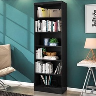 Estante Livreiro com Prateleiras Linus Preto - Design Moderno e Resistente - imagem 3