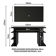 Mesa Gamer + Painel TV 50” – Espaço e Estilo Preto - imagem 2