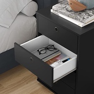 Mesa de Cabeceira com 4 Gavetas Classic em Preto – Organize seu Quarto com Estilo - imagem 5