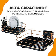 Escorredor de Louças Future: Rose Gold & Preto - imagem 2