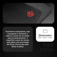 Mousepad Gamer TGT K50M | Grande 500x500x3mm | Preto | TGT-K50M-GRB01 - imagem 3
