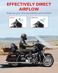Para-brisa Amazicha Ondulado 11,4cm Preto para Harley Davidson Touring 2014-2023 - imagem 4