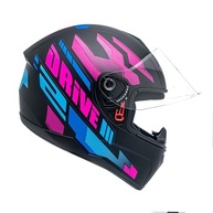 Capacete Fly Moto Drive 2 HG Atitude Preto Fosco/Rosa 56 - Segurança e Estilo - imagem 3