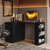 Cômoda com Mesa Giratória Gamer Preto Qmovi - Design Moderno e Funcionalidade para Jogadores - imagem 2