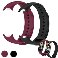kIT 2 Pulseira para MI Band 8 Preto e Vinho Marsala Bracelete em Silicone TPU Regulavel Macia Confortavel e Regulagem para Vários Tamanhos - imagem 1