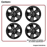 Kit 4 Calotas Aro 16 Fiat Toro 2017-2020 Preto Emblema Novo - Design Moderno e Proteção - imagem 5