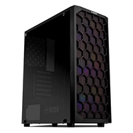 Gabinete Gamer Mancer Hexer | Rainbow | Mid-Tower | Lateral de Vidro | Com 3 Fans | Preto | MCR-HEX-RB01 - imagem 2