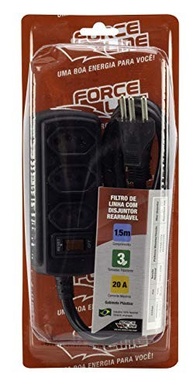 Force Line Filtro de Linha 3 Tomadas 1.5M 20A Preto: Segurança e Praticidade para Seus Equipamentos - imagem 3