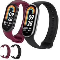 kIT 2 Pulseira para MI Band 8 Preto e Vinho Marsala Bracelete em Silicone TPU Regulavel Macia Confortavel e Regulagem para Vários Tamanhos - imagem 5