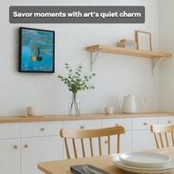 Arte de Parede emoldurada Gato Preto em Estilo Monet - Pintura Texturizada para Decoração Moderna - imagem 4