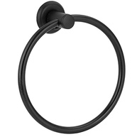 Porta Toalha Argola em Metal Preto - Design Moderno para Banheiro - imagem 2