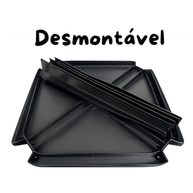 Mesa Quadrada 70x70cm Desmontável e Empilhável em Plástico Resistente Preto - Ideal para Ambientes Internos e Externos - imagem 4
