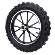 Pneu Aro 10" para Mini Moto e Bicicleta de Sujeira - Roda Dianteira com Cubo e Rolamento 12mm (Preto) - imagem 2