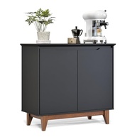 Aparador Moderno 2 Portas Flow Preto - Bancada para Sala, Cozinha ou Cantinho do Café - imagem 1