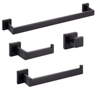 Kit Banheiro Aço Inox Premium Preto Fosco 4 Peças - Moderno e Resistente - imagem 2