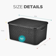 Cesto Organizador Rattan Preto G - Plástico Resistente e Estilo Natural - imagem 4