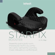 Assento Elevador Infantil Booster Starfix Preto Infanti - Conforto e Segurança Até 10 Anos - imagem 4
