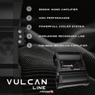 Amplificador Stetsom Vulcan 2000W 1 Canal 2 Ohms Preto - Potência e Fidelidade no Seu Som Automotivo - imagem 3