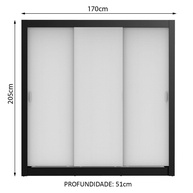 Guarda Roupa Casal Mônaco: Preto/Branco - imagem 2