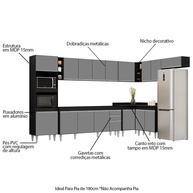 Cozinha Modulada 9 Peças: Canto Preto/Cinza - imagem 2